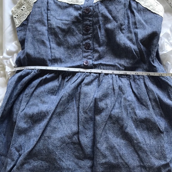 Chambray dress with lace trim adjustable straps - Picture 11 of 12